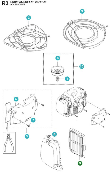Ilmansuodatinyksikkö Husqvarna 545FX, FXT AutoTune, 545RXT AutoTune
