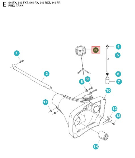Säiliön korkki 535FBx, 545FR, 545FX, 545RX, FC2245
