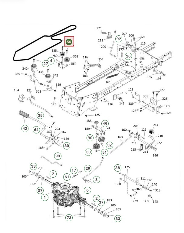Vetohihna Husqvarna TC142, TC238, TC239T, TC242, TC338 ym