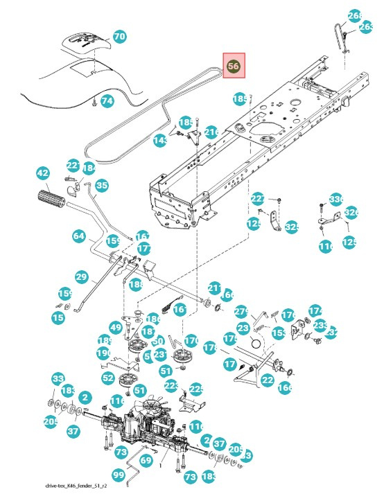 Hihna Husqvarna LTH154, LTH151, Jonsered LT2218A2, LT2216A2