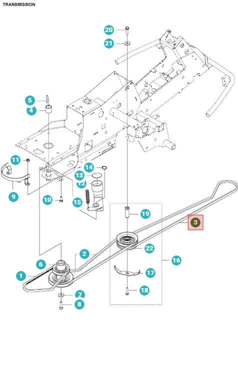 Hihna Husqvarna R214T, R213C, R216, R216T AWD