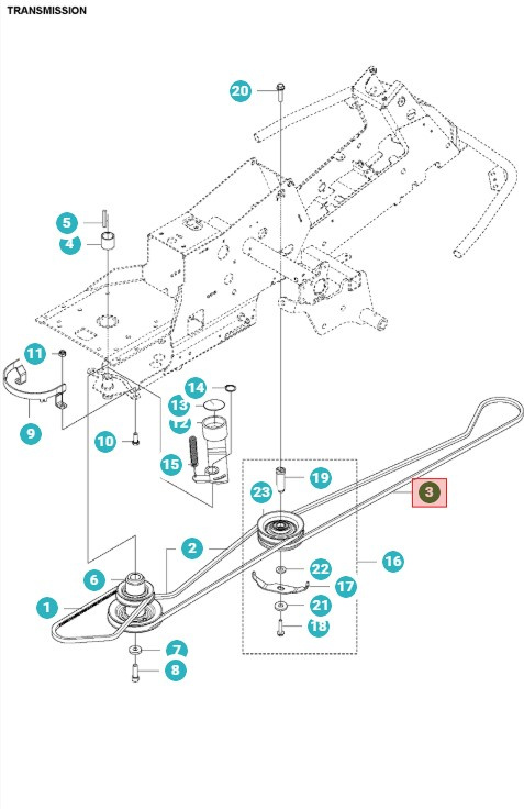 Hihnasarja, vyö Rider 316, 318 320, 15V2, FR 2216
