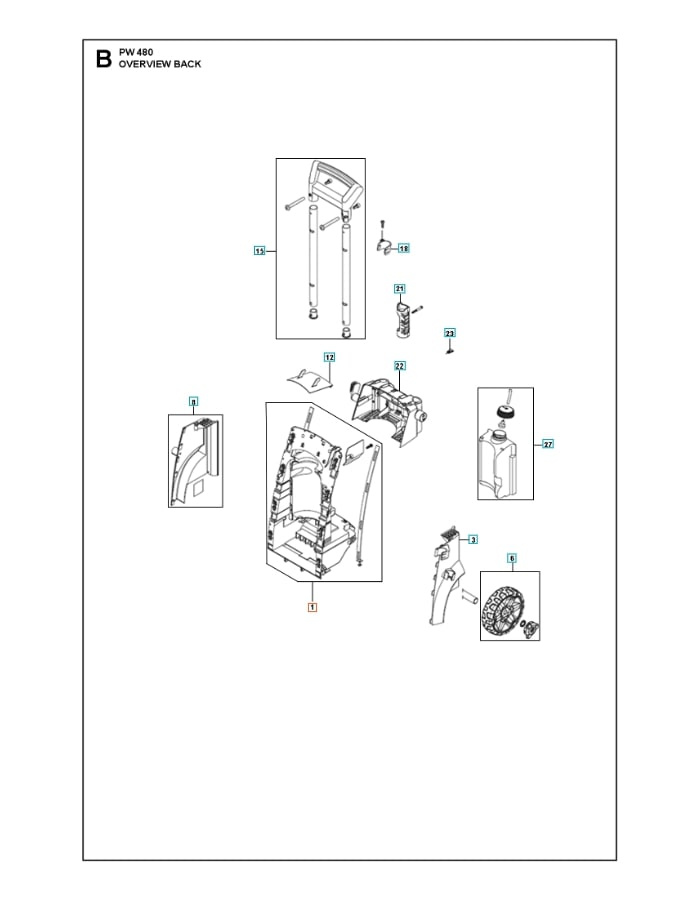 Rungon takaosa tummanharmaa 5960248-01