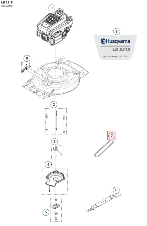 Veto­hihna Husqvarna LB251S