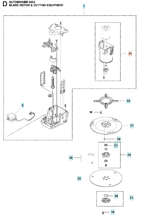 Moottori, leikkuu 405x, 415x, 305E, 310E Nera, 405XE, 410XE Nera