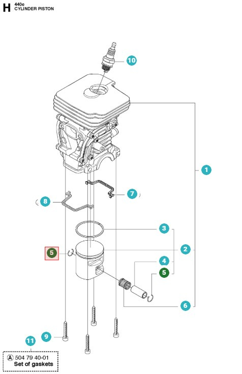 Lukitusrenkaus Mäntä Tyyppi B 10X0,8 7374410-00