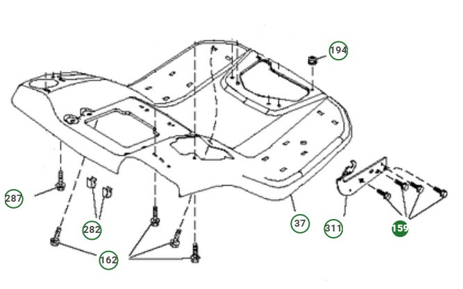 Vaunun pultti 3/8-16X1 3/4