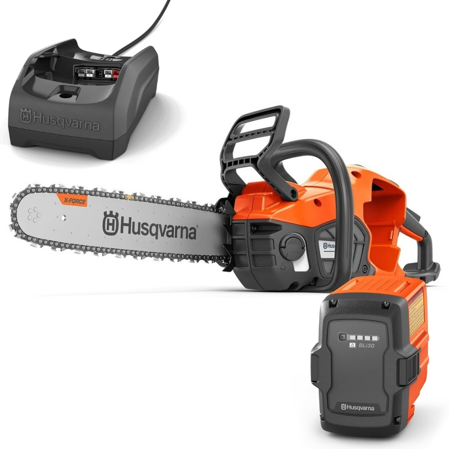 Husqvarna 440i akkukäyttöinen moottorisaha akulla ja laturilla